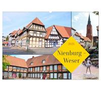 Nienburg - Weser (Wandkalender 2026 DIN A2 quer), CALVENDO Monatskalender: Entdecken Sie die Häuser in Fachwerkbauten der Weserrenaissance in Nienburg/Weser