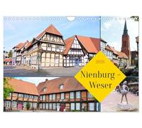 Nienburg - Weser (Wandkalender 2026 DIN A4 quer), CALVENDO Monatskalender: Entdecken Sie die Häuser in Fachwerkbauten der Weserrenaissance in Nienburg/Weser