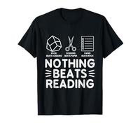 Niente batte Reading Rock Paper Scissors, Divertente Amante dei Libri Maglietta
