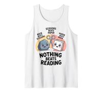 Niente batte Reading Rock Paper Scissors Funny Book Lover Canotta