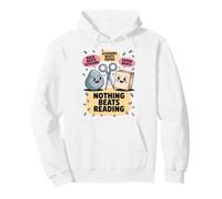 Niente batte Reading Rock Paper Scissors Funny Book Lover Felpa con Cappuccio