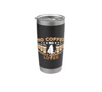 Niente caffè, niente animali con il tronco, amante del caffè, Woolly Mammoth Bicchiere termico in acciaio inox doppia parete