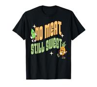 Niente Carne Ma Dolce Stile Vegano Retro Divertente Maglietta