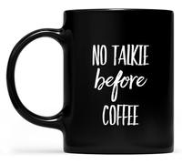 Niente chiacchiere prima del caffè, divertenti tazze da caffè nere, novità, tazza da caffè con stampa su entrambi i lati, tazza da tè in ceramica per mamma, papà, amico, moglie, marito, regalo da 11 o