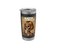 Niente chiacchiere prima del caffè Skeleton Morning Humor Bicchiere termico in acciaio inox doppia parete
