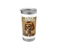 Niente chiacchiere prima del caffè Skeleton Morning Humor Bicchiere termico in acciaio inox doppia parete