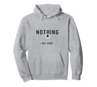 Niente da Vedere Qui Umorismo Sarcastico Grafico degli Occhi, Felpa con Cappuccio, Unisex per Adulti, Grigio Melange, L