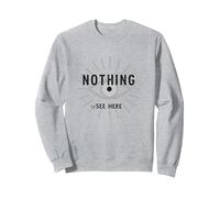 Niente da Vedere Qui Umorismo Sarcastico Grafico degli Occhi, Felpa, Unisex per Adulti, Grigio Melange, M