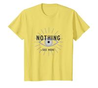 Niente da Vedere Qui Umorismo Sarcastico Grafico degli Occhi, Maglietta, Bambini, Limone, 4 Anni