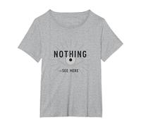 Niente da Vedere Qui Umorismo Sarcastico Grafico degli Occhi, Maglietta, Donna Plus-Size, Grigio Melange, 4X
