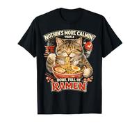 Niente è più Rilassante di Una Ciotola Piena di Ramen Funny Cat Maglietta