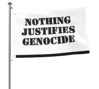 Niente giustifica il genocidio Bandiera da giardino 2x3 piedi Decorazione Striscione per esterni Cartello Festa Parata Brezza Casa Bandiere resistenti allo sbiadimento