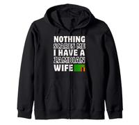 Niente Mi spaventa Avere la Moglie dello Zambia San Valentino Felpa con Cappuccio