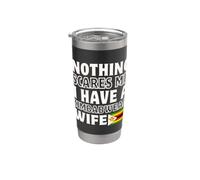 Niente mi spaventa Avere la moglie dello Zimbabwe San Valentino Bicchiere termico in acciaio inox doppia parete
