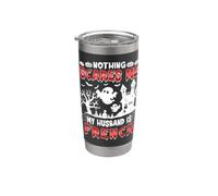 Niente mi spaventa Mio marito è una moglie francese Halloween Bicchiere termico in acciaio inox doppia parete