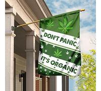 Niente Panico, È Marijuana Biologica Bandiera Da Giardino Multicolore Bandiere All'Aperto Vintage Bandiera Da Cortile Decorazione Per Esterni Interni Camera Da Letto M