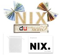 Niente Regalo,Chocolate Bar Regalo Box-NIX,con Biglietto di Auguri,Confezione in Legno,Divertente Regalo di Compleanno Anniversario per Uomini Padre Amici (Colore del legno)