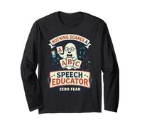Niente Spaventa Un Discorso Educatore SLP Divertente Halloween Ghost Maglia a Manica