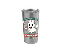 Niente spaventa un'infermiera scolastica, simpatico design a forma di fantasma Bicchiere termico in acciaio inox doppia parete