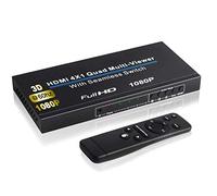 NIERBO HDMI Switch 4X1, HDMI Quad Multi-Viewer HDMI Splitter Controllo IR Continuo Supporto 3D UE 5 modalità per PS3 / PC/STB/Dvd (4k non è supportato)