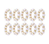 Niesel Anelli Portatovaglioli Matrimonio | Portatovaglioli In Perla Imitazione - 10 Pezzi Di Fascie Con Perline,Per Tavola Da Pranzo Festa Appuntamento Cena Stile Campagna Matrimonio Hotel E