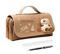 Niesel Astuccio - Capybara Panda astuccio per la scuola | Organizer portapenne con giocattoli da spremere per scuola bambini ufficio adolescenti donne college cancelleria pennarello, Capibara