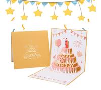 Niesel Biglietti d'auguri pop-up 3D, biglietti di compleanno, messaggio regalo di celebrazione per donna, uomo e famiglia