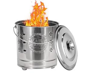 Niesel Brucia Barili Per Esterni, Contenitore di combustione per Rifiuti, Portatile Con Gancio Fuoco E Rivestimento In Acciaio Gabbia Di Copertura Per Fogliame Autunno Terrazzo Rifiuti Cortile