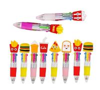 Niesel Penne gel multicolore - 4 colori cartone animato - 10 pezzi materiale scolastico con scrittura morbida e impugnatura ergonomica per casa, scuola, appunti, disegno, firma e