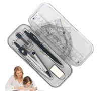 Niesel Set goniometro e,Set e goniometro | Kit geometria matematica 10X | Kit di strumenti matematici con scatola di immagazzinaggio, forniture per studenti, set di