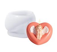 Niesel Stampo a forma di cuore per gli angeli, stampo in silicone per San, stampo per sapone in silicone a forma di cuore, antiaderente | Stampo per sapone in resina artigianale
