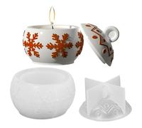 Niesel Stampo per Vasi con Coperchio - Stampo per Scatole Portagioie Natalizie con Design a di Neve - in Silicone Riutilizzabile per Candele Portagioielli Decorazione Casa Fai da Te