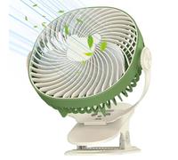 Niesel Ventilatore a clip, ventilatore a clip portatile - piccola clip sul ventilatore per il, USB ricaricabile gadget freddi portatili con luce notturna, 5 velocità regolabili, flusso d'aria