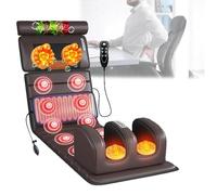 [Nieuw geüpgraded] Massagematten, Full Body Massage Mat met warmte en puls Shiatsu Nek, Rugmassageapparaat voor pijnverlichting Diep weefsel, Rugmassagekussen met lendensteun Tractie-apparaat