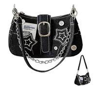 Nievajio 1 borsa a tracolla Y2K Star Denim, stile vintage gotico, borsa a tracolla da donna Grunge Punk