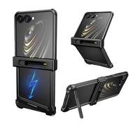 NIFBANG Custodia per Samsung Galaxy Z Flip 7, senza cornice, con supporto magnetico, in alluminio, sottile, a dissipazione del calore, antiurto, custodia protettiva per Samsung Z Flip 7 (nero)