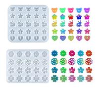 Nifocc 2 bottoni in resina epossidica a forma di bottone, stampi in ghisa, bottone, in silicone, a forma di cristallo, per fai da te, orecchini in stile 1