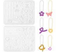 Nifocc 2 stampi per gioielli in resina epossidica, orecchini in silicone, a forma di cuore, a forma di farfalla, per il fai da te