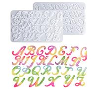 Nifocc Alphabet Resin Molds Backward Alphabet Casting Mold Gioielli Silicone Mold Casting Stampi in resina Lettera Pendente Epossico Resin Mold Crystal Casting Mold con fori per DIY Crafting