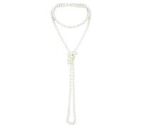 Nifocc Collana lunga di perle finte anni '20, da donna, perle da 8 mm, lunghezza 150 cm