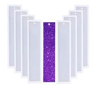 Nifocc DIY Segnalibro in resina a forma di segnalibro silicone rettangolare stampo epossidica per gioielli fai da te trasparente casting - 8 pezzi