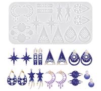 Nifocc Gioielli in resina epossidica orecchini pendenti in silicone a forma di stella lunare gioielli in resina di colata Meteore terra stampo per colata di cristallo per fai da te