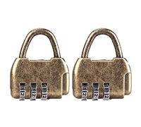 Nifocc Lucchetto in metallo con combinazione di cifre lucchetto vintage per scatola portagioie bagagli libri - 2 pezzi bronzo