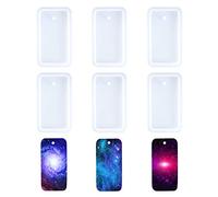 Nifocc Portachiavi rettangolare in silicone a forma di cuore con fori per gioielli fai da te - 6 pezzi