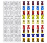 Nifocc Stampo in silicone a 45 fori, con forma di orsacchiotto in resina epossidica 3D, per gioielli fai da te, portachiavi, orecchini, charm