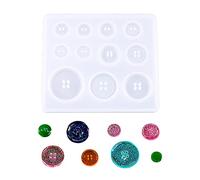 Nifocc Stampo in silicone a forma di bottone rotondo per ciondoli in resina epossidica, stampi per gioielli per artigianato fai da te, 2 pezzi