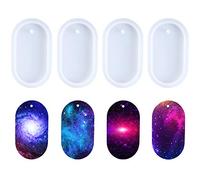 Nifocc Stampo ovale per portachiavi in silicone con fori, per fai da te, 4 pezzi