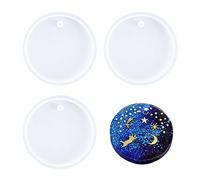 Nifocc Stampo per portachiavi rotondo in silicone con fori, per gioielli fai da te, decorazione da parete, grande, 3 pezzi
