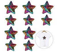 Nifocc Stars Appliques - Toppa ricamata con paillettes ricamate a forma di stella, per vestiti, jeans, giacche cappelli, borse, zaini, scarpe, decorazioni - multicolore, misura piccola, 10 pezzi