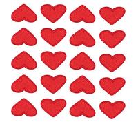 Nifocc Toppe ricamate a forma di mini cuore, termoadesive, per vestiti, jeans, giacche, cappelli, borse, zaini, scarpe, decorazioni, colore rosso, 20 pezzi